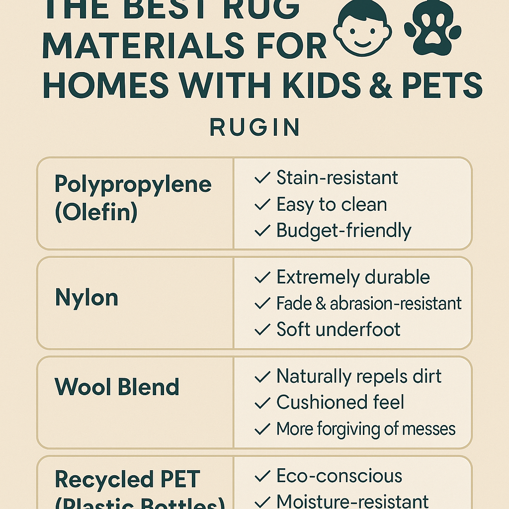 The Best Rug Materials for Homes with Kids & Pets