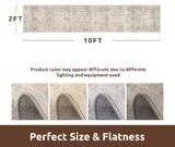 AMOAMI-2X10 Runner Rug-Washable Runners for Hallways-Soft Non Slip Bedside Rugs for Bedroom-Vintage Long Rug for Hallways Entryway Laundry Room Stair Kitchen Bathroom Beige