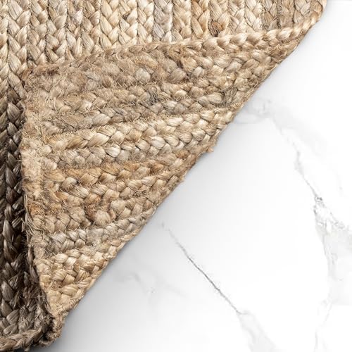 GRUHUM Jute Area Rug 8x10 Feet Rectangle Natural Fiber Boho Braided Handwoven Soft Farmhouse Rustic Vintage EcoFriendly Carpet Large Home Décor Rugs-Living Room Hallways Bedroom Enterways 8'x10'ft
