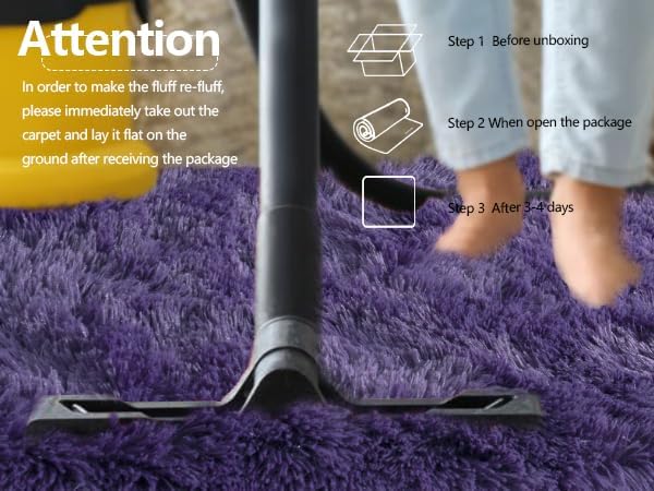 Purple Gray Fluffy Area Rugs for Living Room, Soft Shaggy Carpets for Living Room, Upgrade Anti-Skid Fuzzy Rugs for Kids' Room, Perfect Decor for Modern Home 4x6 Feet