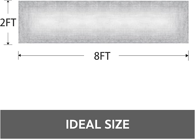 2x8 Runner Rug Machine Washable Non Slip Area Rug Modern Abstract Rug Ultra Soft Floor Runners for Hallways for Entryway Laundry Room Kitchen, Grey