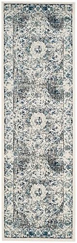 SAFAVIEH Evoke Collection Area Rug - 10' x 14', Ivory & Grey, Shabby Chic Oriental Medallion Design, Non-Shedding & Easy Care, Ideal for High Traffic Areas in Living Room, Bedroom (EVK220D)