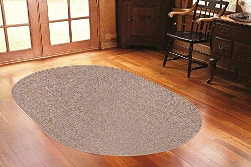 Ambiant Broadway Collection Pet Friendly Indoor Outdoor Area Rugs Beige - 2' x 12' Oval, Stain & Fade Resistant, Easy Care, Pet & Kids Friendly, Made in USA, Perfect for Weddings & Everyday Use!