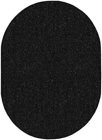 Ambiant Broadway Collection Pet Friendly Indoor Outdoor Area Rugs Black - 5' x 8' Oval, Stain & Fade Resistant, Easy Care, Pet & Kids Friendly, Made in USA, Perfect for Weddings & Everyday Use!