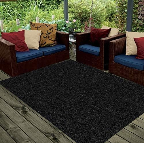 Ambiant Broadway Collection Pet Friendly Indoor Outdoor Area Rugs Black - 2' x 6' Runner, Stain & Fade Resistant, Easy Care, Pet & Kids Friendly, Made in USA, Perfect for Weddings & Everyday Use!