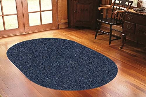 Ambiant Broadway Collection Pet Friendly Indoor Outdoor Area Rugs Blue - 2' x 8' Oval, Stain & Fade Resistant, Easy Care, Pet & Kids Friendly, Made in USA, Perfect for Weddings & Everyday Use!