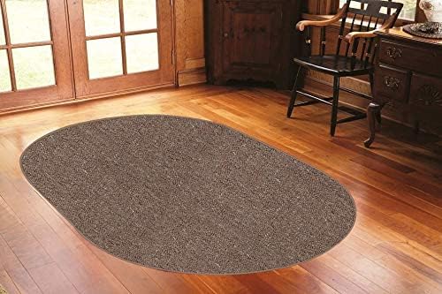 Ambiant Broadway Collection Pet Friendly Indoor Outdoor Area Rugs Brown - 10' x 12' Oval, Stain & Fade Resistant, Easy Care, Pet & Kids Friendly, Made in USA, Perfect for Weddings & Everyday Use!