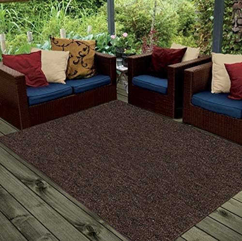 Ambiant Broadway Collection Pet Friendly Indoor Outdoor Area Rugs Brown - 12' Hexagon, Stain & Fade Resistant, Easy Care, Pet & Kids Friendly, Made in USA, Perfect for Weddings & Everyday Use!