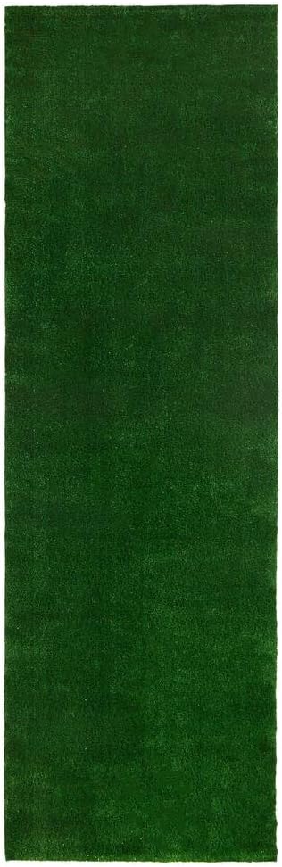 Sweethome Meadowland Collection Indoor and Outdoor Green Artificial Grass Turf Runner Rug 2'7" X 9'10" Green Artificial Grass/Pet mat with Rubber Backed