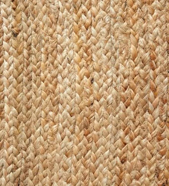 GRUHUM Jute Cotton Area Rug 8x10 ft,Rectangular Natural Fiber Handwoven Boho Farmhouse Soft Braided Rustic Vintage EcoFriendly Reversible Rug,Indoor EcoFriendly Kitchen Bedroom Living Room Hallways