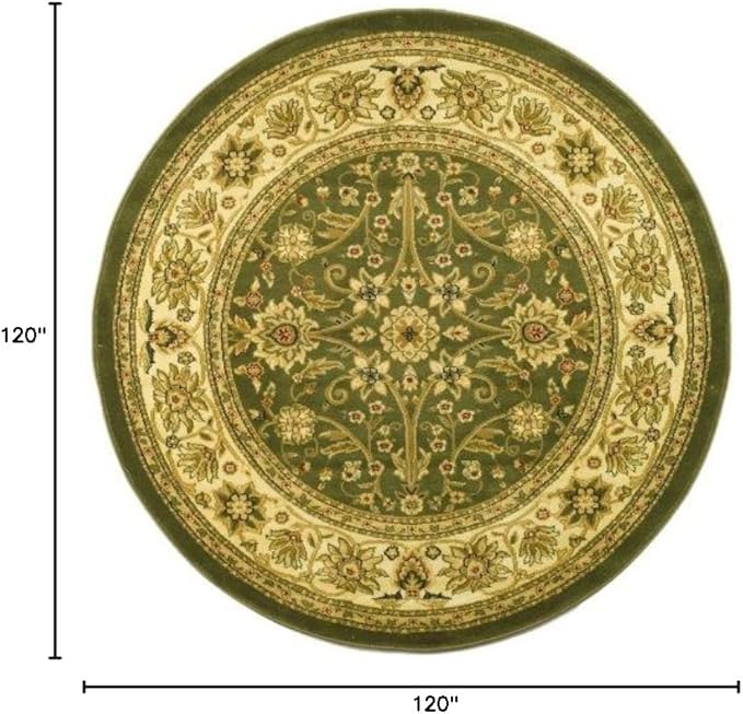 SAFAVIEH Lyndhurst Collection 10' Round Sage/Ivory LNH212C Traditional Oriental Non-Shedding Living Room Bedroom Area Rug
