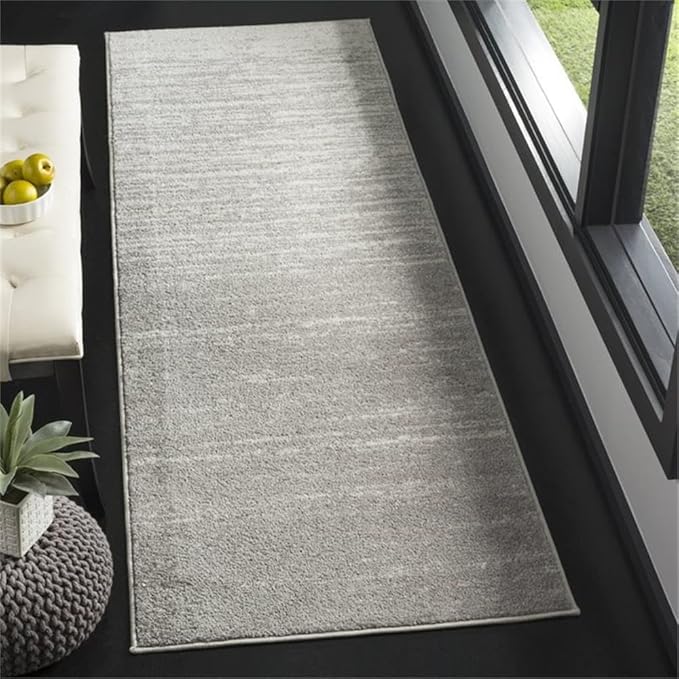 SAFAVIEH Adirondack Collection Runner Rug - 2'6" x 18', Light Grey & Grey, Modern Ombre Design, Non-Shedding & Easy Care, Ideal for High Traffic Areas in Living Room, Bedroom (ADR113C)