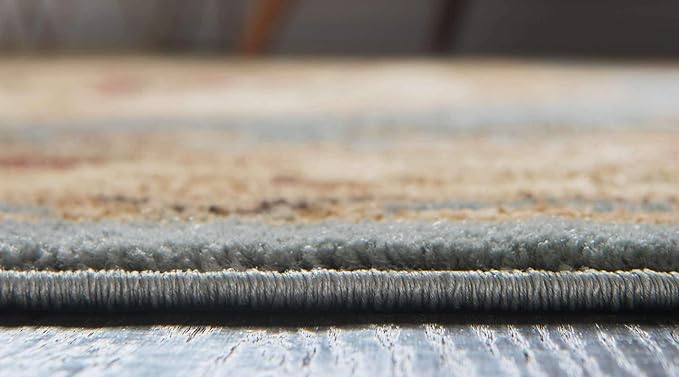 Unique Loom Versailles Collection Traditional Classic Floral Motif Area Rug (2' 2 x 6' 0 Runner, Slate Blue/ Ivory)