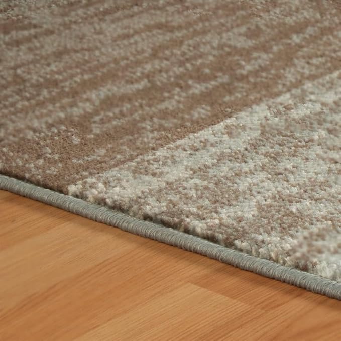 Superior Indoor Area Rug, Jute Backing, Plush Modern Rugs for Entryway, Kitchen Floors, Office Floor Cover, Color Block Rugs, Rockwood Collection, 2' x 3', Light Blue/Ivory