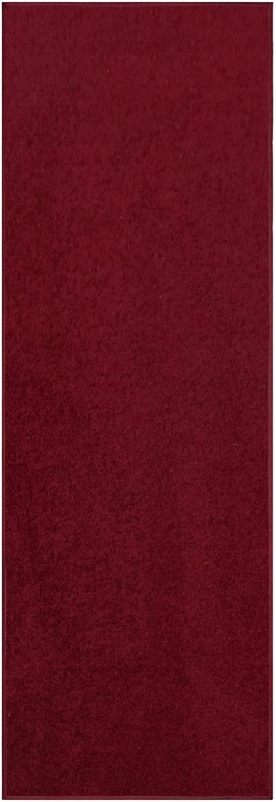 Furnish my Place Modern Indoor/Outdoor Commercial Solid Color Rug - Burgundy, 2' x 26', Runner, Pet and Kids Friendly Rug. Made in USA, Area Rugs Great for Kids, Pets, Event, Wedding