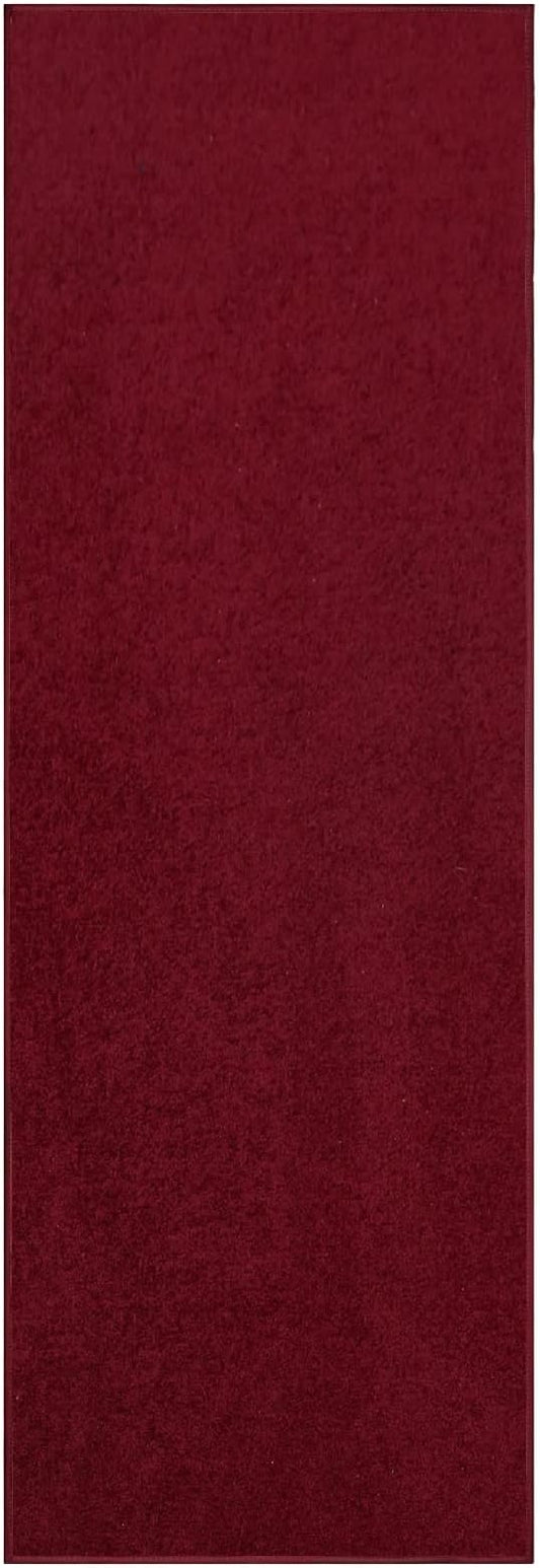 Furnish my Place Modern Indoor/Outdoor Commercial Solid Color Rug - Burgundy, 2' x 26', Runner, Pet and Kids Friendly Rug. Made in USA, Area Rugs Great for Kids, Pets, Event, Wedding