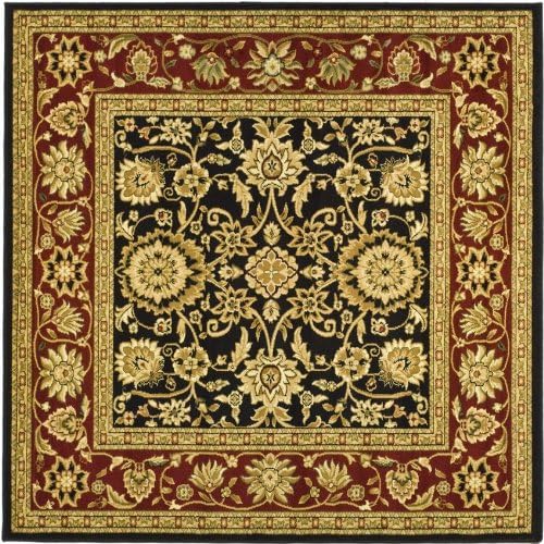 SAFAVIEH Lyndhurst Collection 10' Square Black/Red LNH212G Traditional Oriental Non-Shedding Living Room Bedroom Area Rug