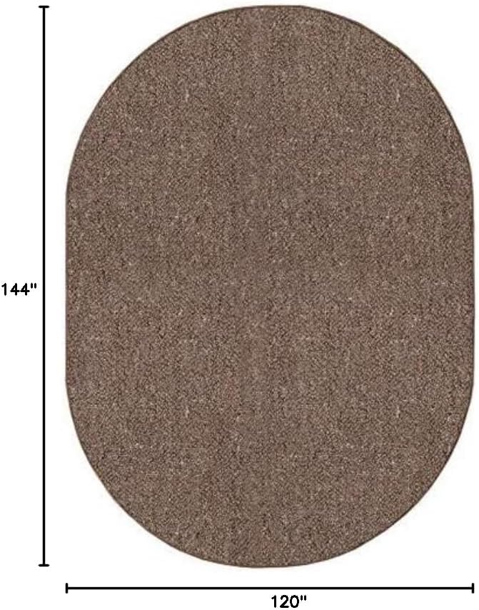 Ambiant Broadway Collection Pet Friendly Indoor Outdoor Area Rugs Brown - 10' x 12' Oval, Stain & Fade Resistant, Easy Care, Pet & Kids Friendly, Made in USA, Perfect for Weddings & Everyday Use!