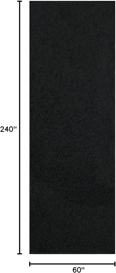 Furnish my Place Modern Indoor/Outdoor Commercial Solid Color Rug - Black, 5' x 20', Runner, Pet and Kids Friendly Rug. Made in USA, Area Rugs Great for Kids, Pets, Event, Wedding