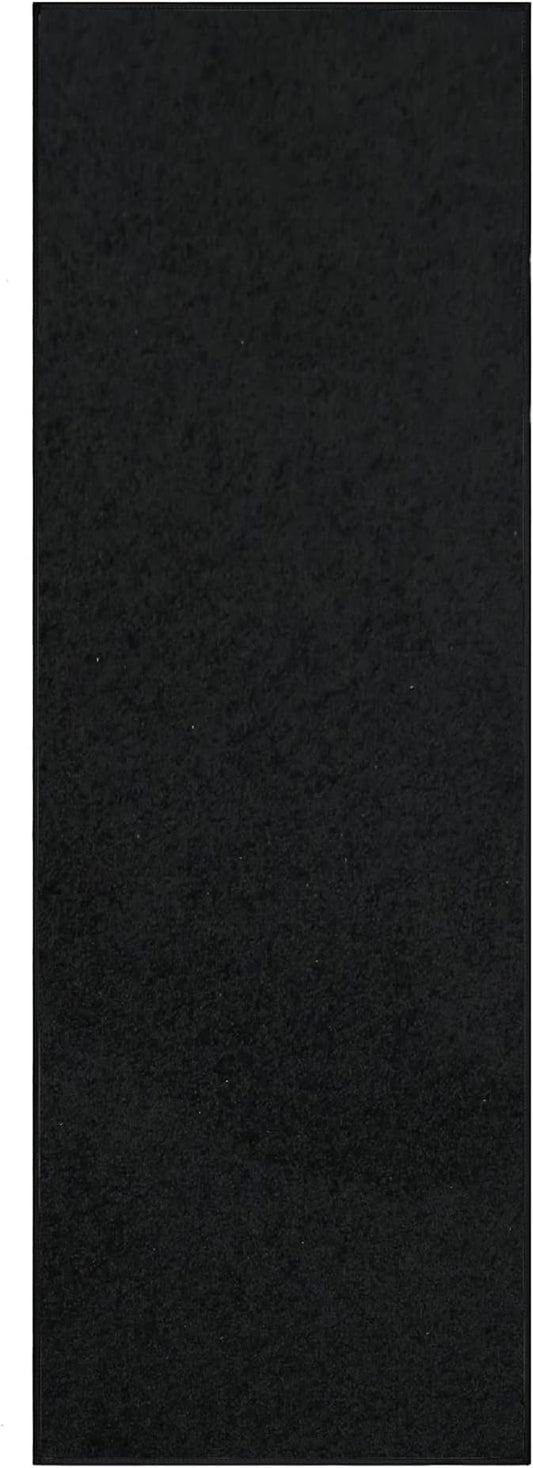 Furnish my Place Modern Indoor/Outdoor Commercial Solid Color Rug - Black, 2' x 24', Runner, Pet and Kids Friendly Rug. Made in USA, Area Rugs Great for Kids, Pets, Event, Wedding