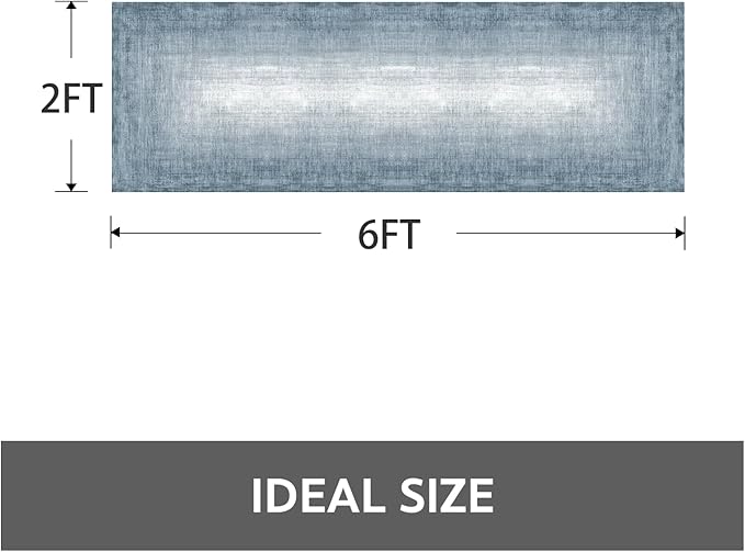 2x6 Runner Rug Machine Washable Non Slip Area Rug Modern Abstract Rug Ultra Soft Floor Runners for Hallways for Entryway Laundry Room Kitchen, Blue