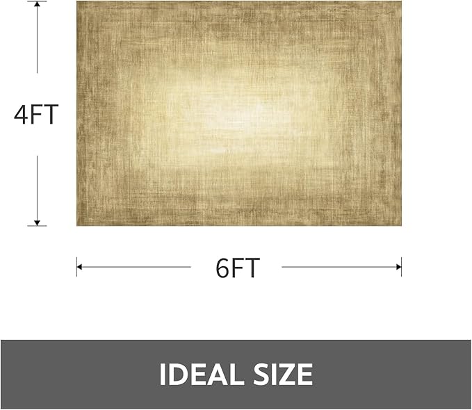 4x6 Area Rugs for Living Room, Machine Washable Non Slip Area Rug Modern Abstract Indoor Rug Carpet Ultra Soft Rugs for Bedroom Dining Room Playroom Bedside Office, Khaki