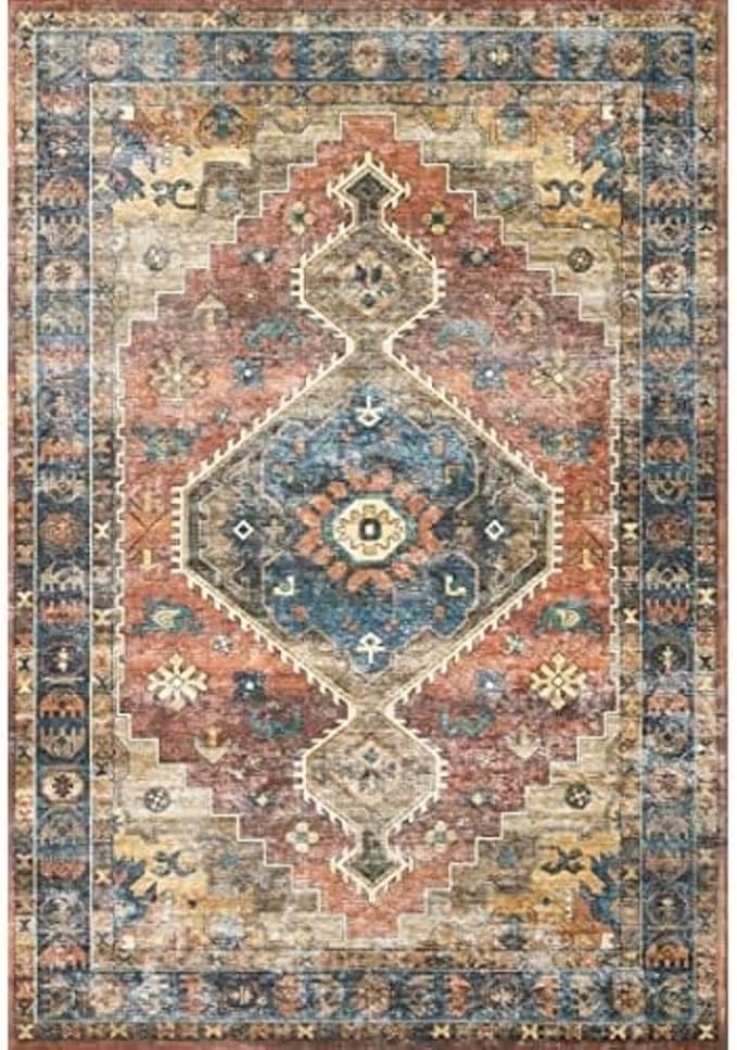 Loloi II Skye Collection SKY-11 Rust/Blue 2'-6" x 7'-6" Runner Rug