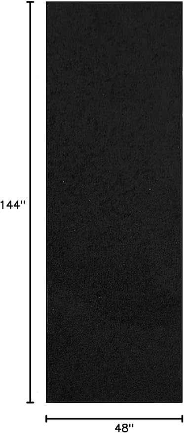 Furnish my Place Modern Indoor/Outdoor Commercial Solid Color Rug - Black, 4' x 12', Runner, Pet and Kids Friendly Rug. Made in USA, Area Rugs Great for Kids, Pets, Event, Wedding