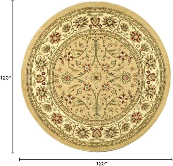 SAFAVIEH Lyndhurst Collection 10' Round Beige/Ivory LNH212D Traditional Oriental Non-Shedding Living Room Bedroom Area Rug