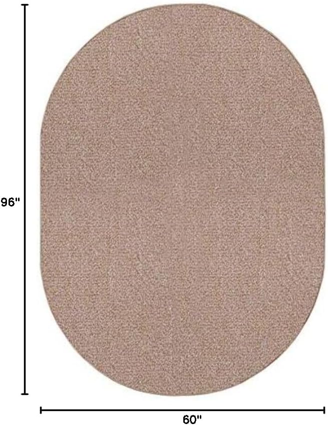 Ambiant Broadway Collection Pet Friendly Indoor Outdoor Area Rugs Beige - 5' x 8' Oval, Stain & Fade Resistant, Easy Care, Pet & Kids Friendly, Made in USA, Perfect for Weddings & Everyday Use!
