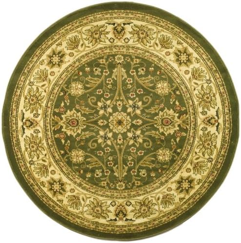 SAFAVIEH Lyndhurst Collection 10' Round Sage/Ivory LNH212C Traditional Oriental Non-Shedding Living Room Bedroom Area Rug
