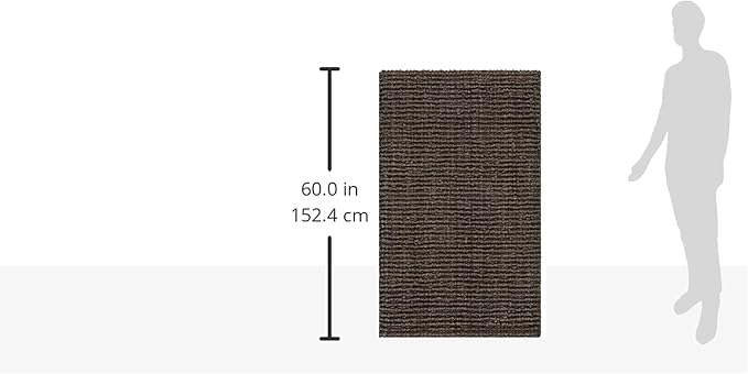 SAFAVIEH Natural Fiber Collection Accent Rug - 3' x 5', Brown, Handmade Chunky Textured Jute 0.75-inch Thick, Ideal for High Traffic Areas in Entryway, Living Room, Bedroom (NF447D)