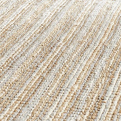 SAFAVIEH Natural Fiber Collection Area Rug - 9' x 12', Grey & Natural, Handmade Chunky Textured Jute 0.75-inch Thick, Ideal for High Traffic Areas in Living Room, Bedroom (NF447K)