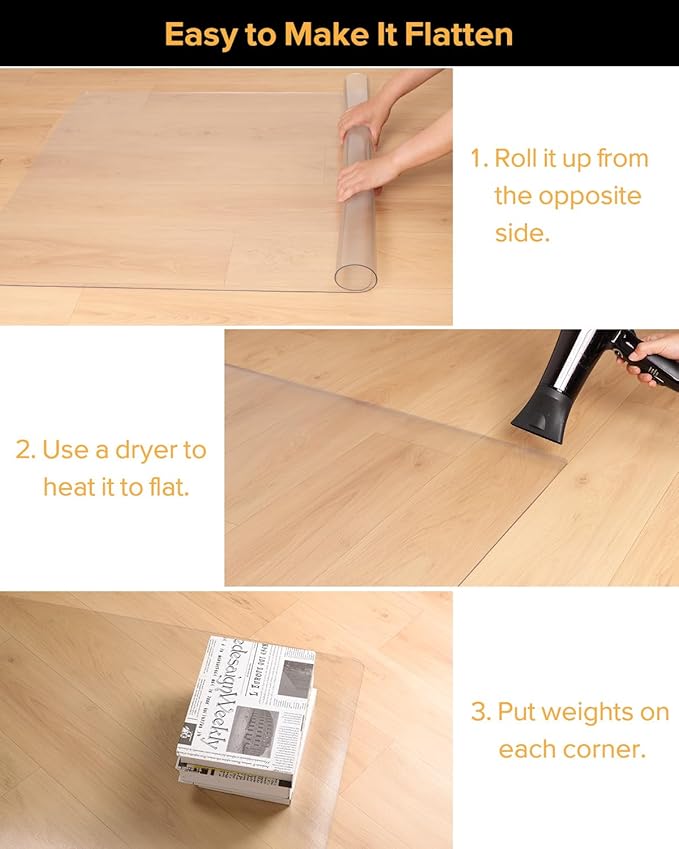 Clear Frosted Floor Mat, PVC Durable Anti-Scratch Floor Mat (28"x 36")