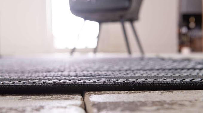 Unique Loom Outdoor Border Collection Area Rug - Multi Border (3' 3" x 5' 1" Rectangle, Gray/ Black)