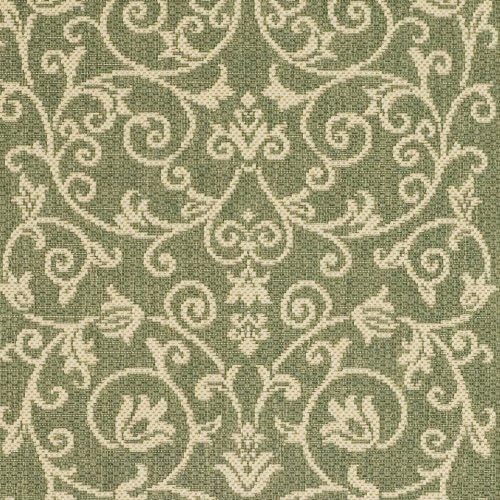 SAFAVIEH Courtyard Collection 2' x 3'7" Olive / Natural CY2098 Scroll Indoor/ Outdoor Waterproof Easy Cleaning Patio Backyard Mudroom Accent Rug