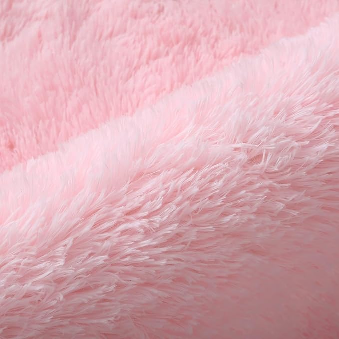 Shag Area Rugs for Bedroom Living Room,4X6 Ultra Soft Fluffy Area Rugs for Dorm, Indoor Carpet Nursery Rugs for Kids Girls Room Home Decor,Pink