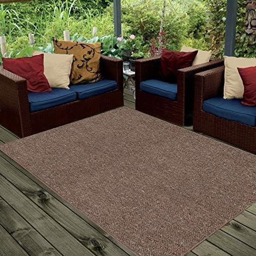 Ambiant Broadway Collection Pet Friendly Indoor Outdoor Area Rugs Brown - 2' Hexagon, Stain & Fade Resistant, Easy Care, Pet & Kids Friendly, Made in USA, Perfect for Weddings & Everyday Use!