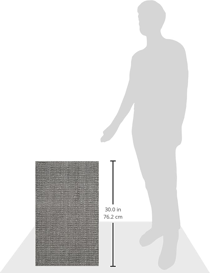 SAFAVIEH Natural Fiber Collection Accent Rug - 2'6" x 4', Light Grey, Handmade Chunky Textured Jute 0.75-inch Thick, Ideal for High Traffic Areas in Entryway, Living Room, Bedroom (NF447G)