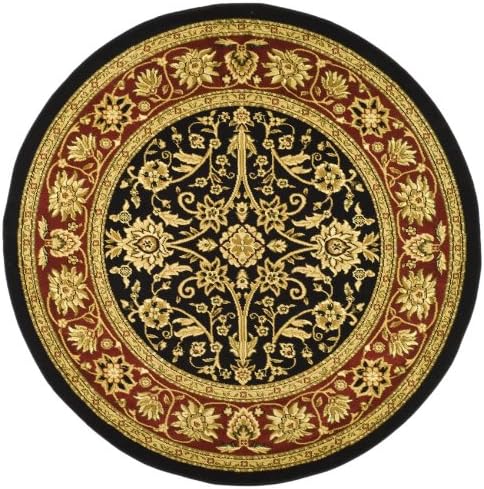 SAFAVIEH Lyndhurst Collection 10' Round Black/Red LNH212G Traditional Oriental Non-Shedding Living Room Bedroom Area Rug