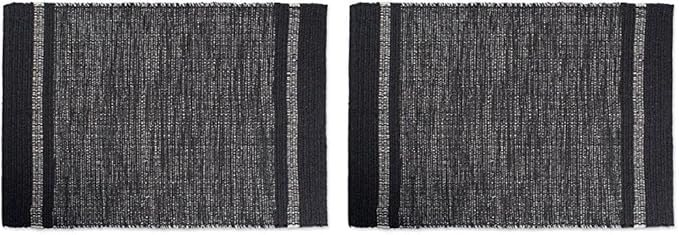 DII Variegated Recycled Yarn Modern Edge Stripe, 2x3', Gray (Pack of 2)