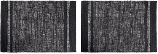 DII Variegated Recycled Yarn Modern Edge Stripe, 2x3', Gray (Pack of 2)
