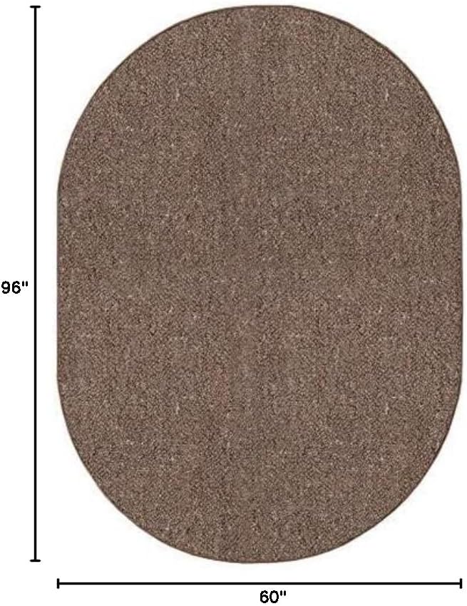 Ambiant Broadway Collection Pet Friendly Indoor Outdoor Area Rugs Brown - 5' x 8' Oval, Stain & Fade Resistant, Easy Care, Pet & Kids Friendly, Made in USA, Perfect for Weddings & Everyday Use!