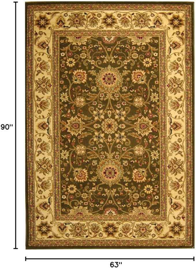 SAFAVIEH Lyndhurst Collection Area Rug - 5'3" x 7'6", Sage & Ivory, Traditional Oriental Design, Non-Shedding & Easy Care, Ideal for High Traffic Areas in Living Room, Bedroom (LNH212C)