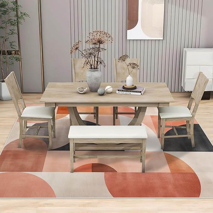5x7 Area Rugs for Living Room Machine Washable Geometric Boho Rug Non Slip Printed Mid Century Rug Carpet Friendly Modern Rug for Bathroom Bedroom Dining Room Office