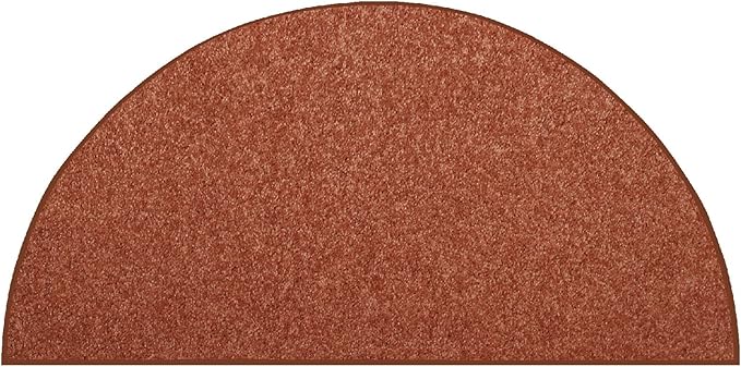 Furnish my Place Modern Plush Solid Color Rug - Rust, 27" x 54" Half Round, Pet and Kids Friendly Rug. Made in USA, Area Rugs Great for Kids, Pets, Event, Wedding, Living Room