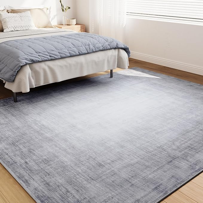 4x6 Area Rugs for Living Room, Machine Washable Non Slip Area Rug Modern Abstract Indoor Rug Carpet Ultra Soft Rugs for Bedroom Dining Room Playroom Bedside Office, Grey