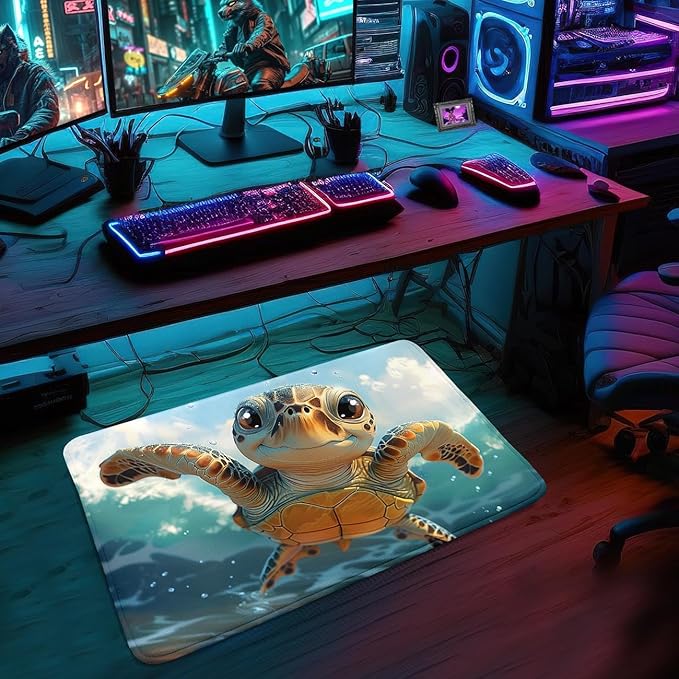 Sea Turtles Carpet Rugs - Kids Sea Turtle Coastal Rug for Bedroom Ocean Life Theme, 35 x 23 Inches