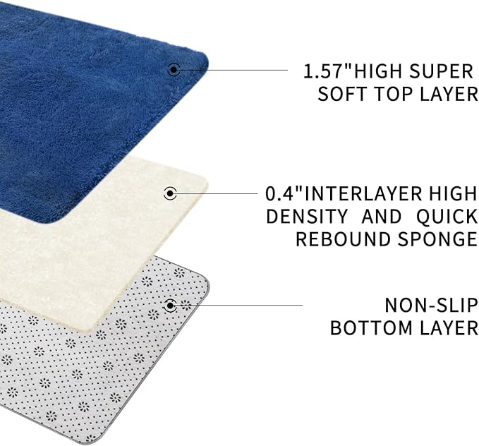 Sour Lemon 8x10 Area Rugs for Bedroom, Living Room Fluffy Rug, Large Area Rug Shag Shaggy Carpet Soft Plush Furry Bedside Rugs, Machine Washable Area Rugs for Kids Girls Boys Home Decor Anti Slip