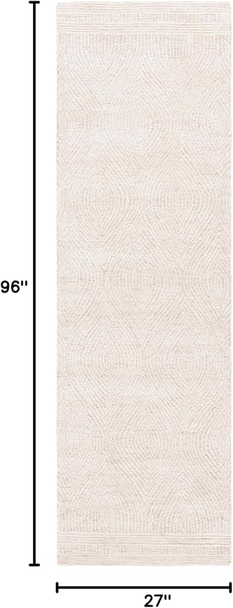 SAFAVIEH Abstract Collection Runner Rug - 8' Runner, Ivory & Beige, Transitional Design, Ideal for High Traffic Areas in Hallway, Bathroom & Kitchen (ABT340A-28)